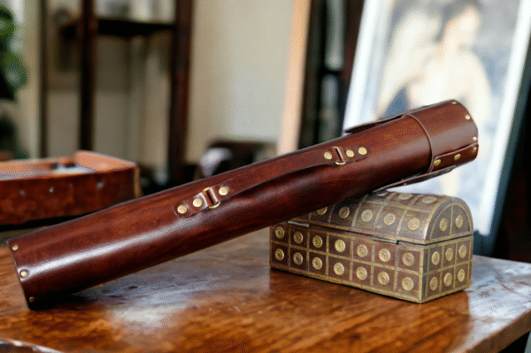 Handmade Leather Tube for Architects & Designers – Drawing/Blueprint Holder | Artiss Corium - Image 2