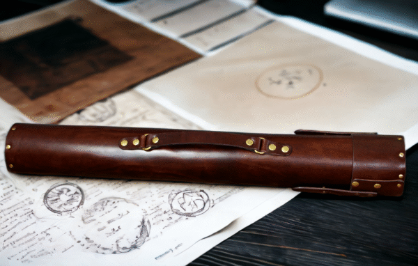 Handmade Leather Tube for Architects & Designers – Drawing/Blueprint Holder | Artiss Corium - Image 3