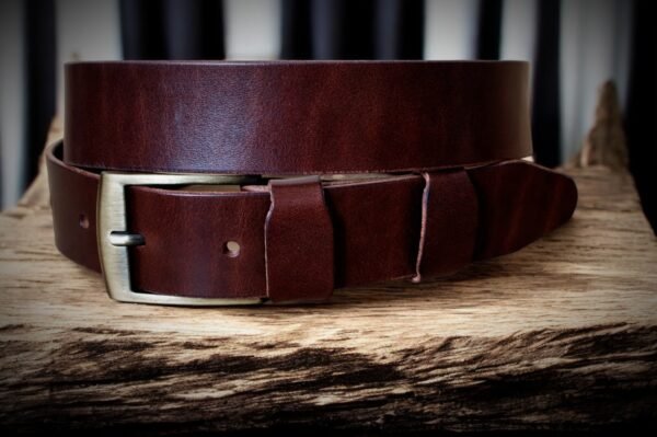 Belt for men Vegetable Tanned Leather - Image 4