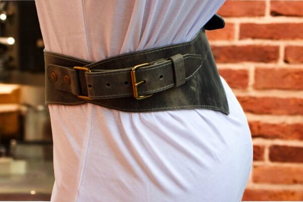Double Wide Leather Belt for Women Waist - Image 3