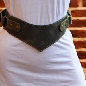 Double Wide Leather Belt for Women Waist