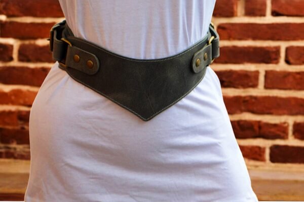 Double Wide Leather Belt for Women Waist - Image 2