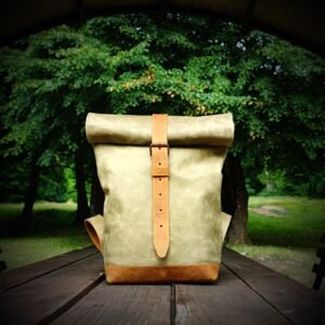 Rolled Leather  Backpack