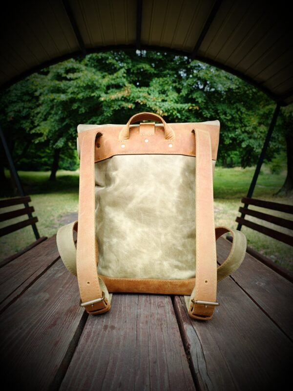 Rolled Leather  Backpack - Image 2