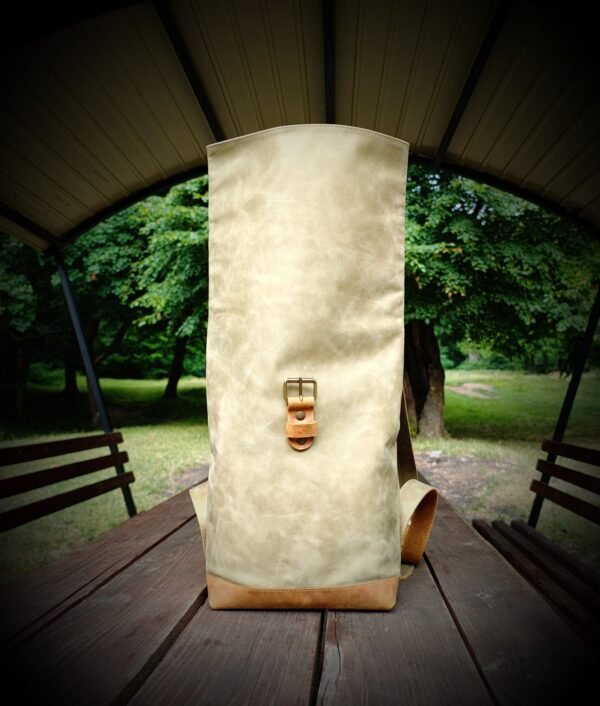Rolled Leather  Backpack - Image 5