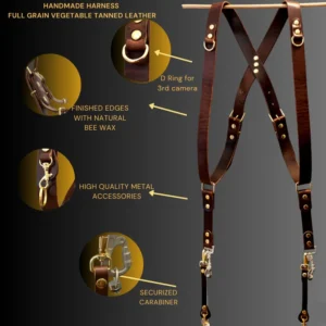 Handmade Leather Camera Strap  X for DSLR & Mirrorless – Customizable & Durable by Artiss Corium